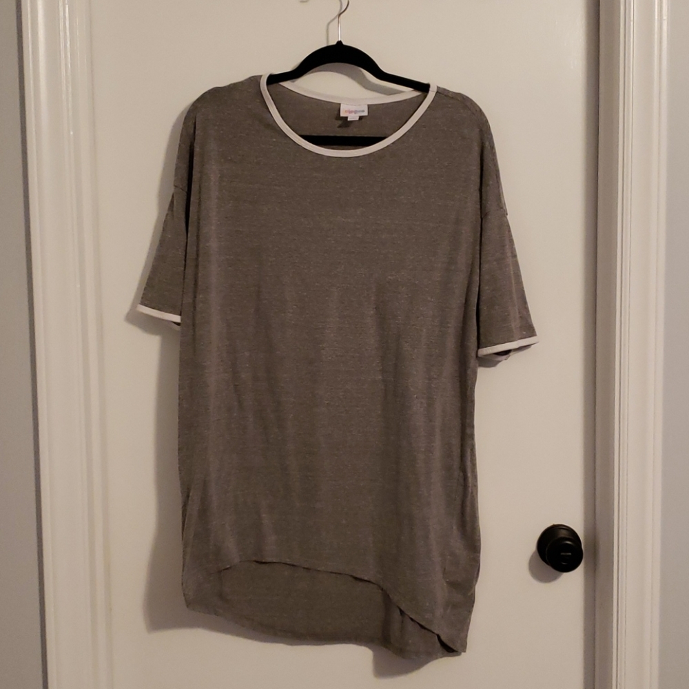 Lularoe Irma Tunic - S - heather gray & white